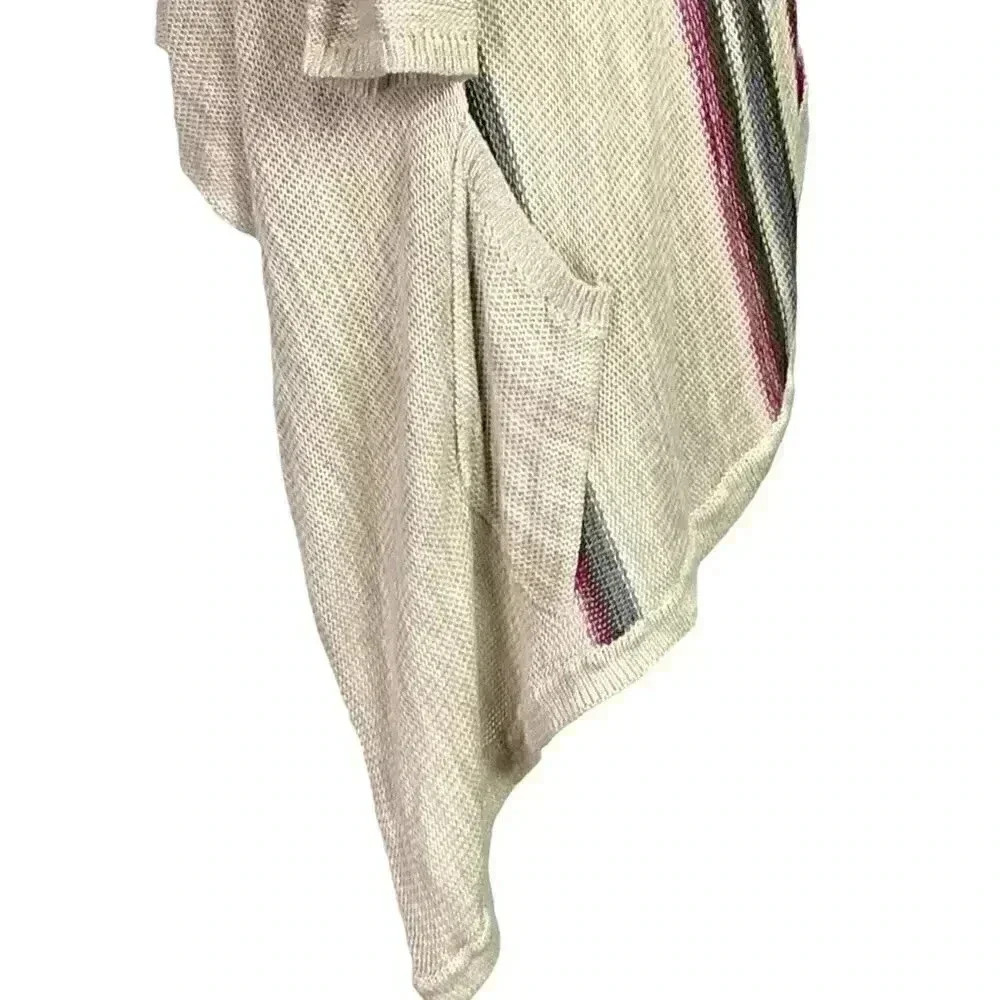 Torrid Women 0X Waterfall Striped Sweater Beige Cotton Rayon 3/4 Sleeve Boho - Picture 7 of 10